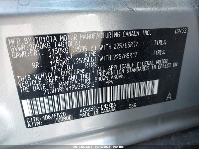 Toyota RAV4 LE 2023 2T3H1RFV1PW295333 Image 9
