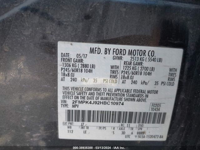 2017 FORD EDGE 2FMPK4J92HBC10974 Photo 8