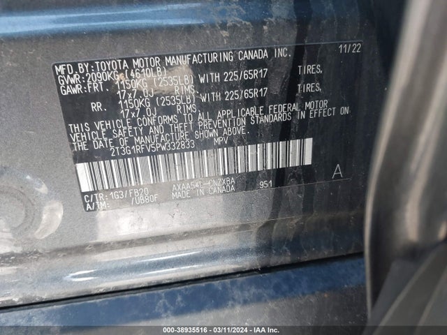 Toyota RAV4 LE 2023 2T3G1RFV5PW332833 Image 9