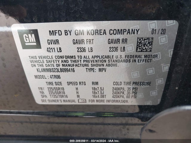 KL4MMBS23LB099416 Buick Encore Gx Fwd Preferred