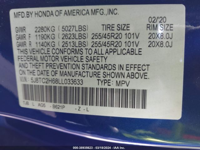 5J8TC2H68LL033633 Acura Rdx A-spec Package