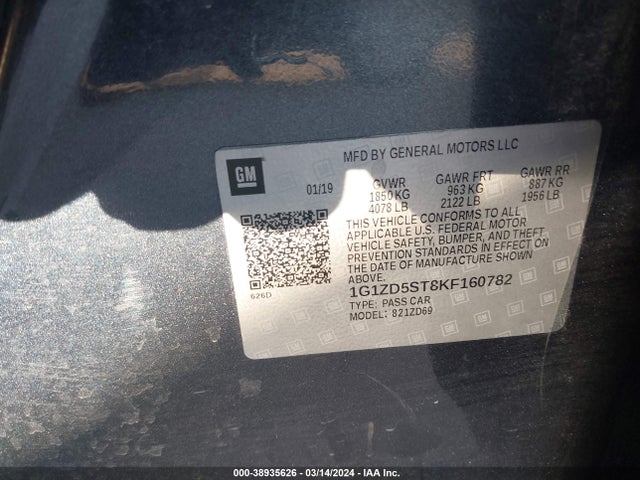 Chevrolet MALIBU LT 2019 1G1ZD5ST8KF160782 Image 9