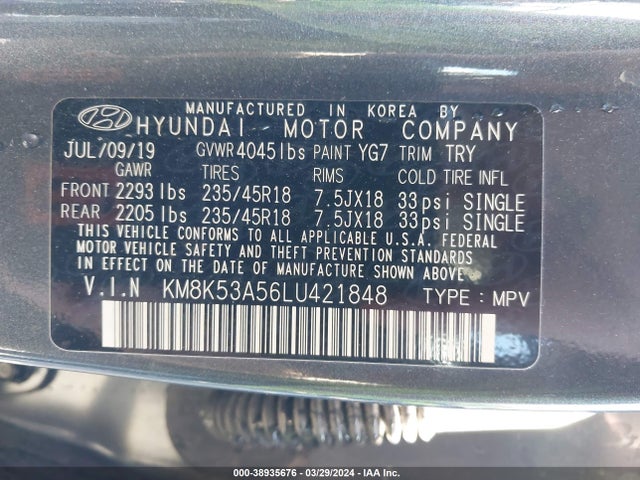 Hyundai Kona Ultimate 2020 KM8K53A56LU421848 Image 9