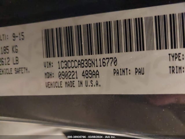 Chrysler 200 Limited 2016 1C3CCCAB3GN116770 Image 9