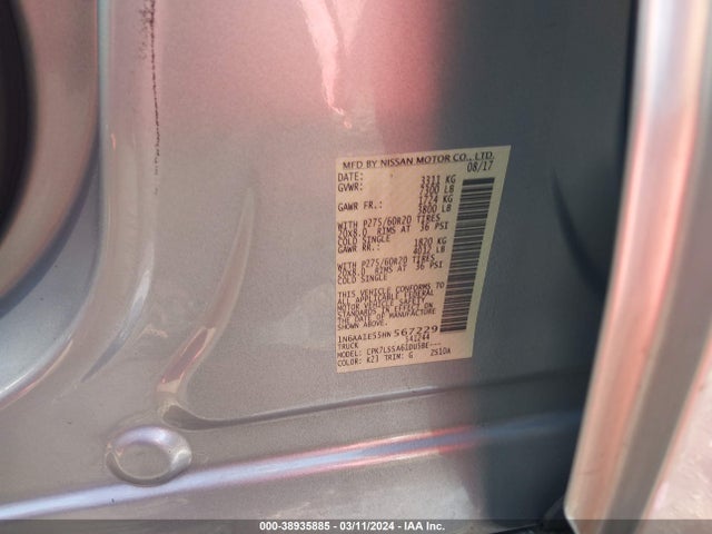 Nissan TITAN SV 2017 1N6AA1E55HN567229 Image 9