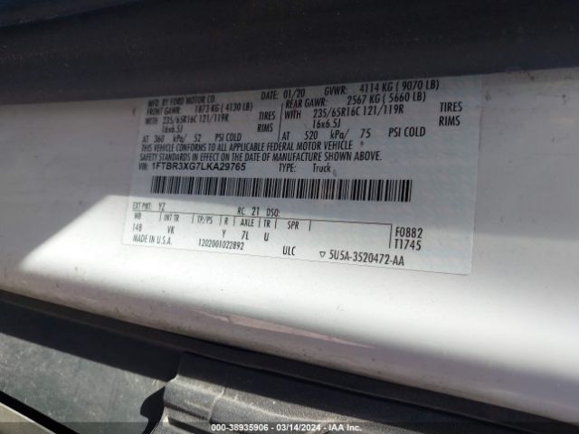 1FTBR3XG7LKA29765 Ford Transit-250 Cargo Van