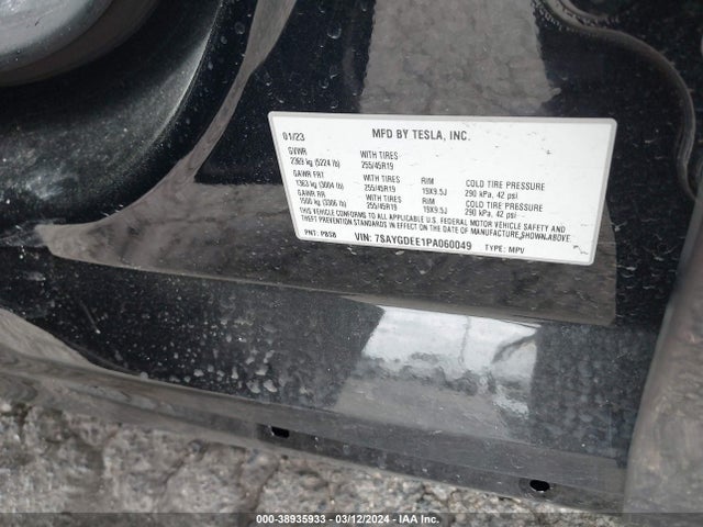 7SAYGDEE1PA060049 Tesla Model Y Awd/long Range Dual Motor All-wheel Drive