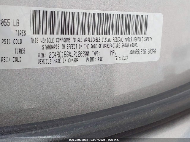 Chrysler Pacifica Touring L 2018 2C4RC1BGXJR120300 Image 9