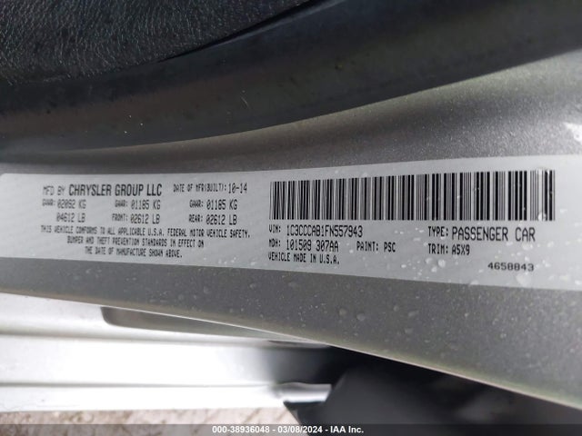 Chrysler 200 Limited 2015 1C3CCCAB1FN557943 Image 9
