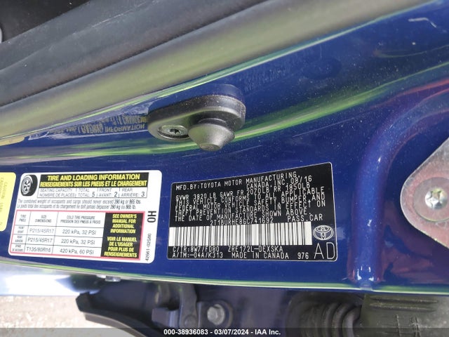 Toyota Corolla S Plus 2016 2T1BURHE8GC741692 Image 9