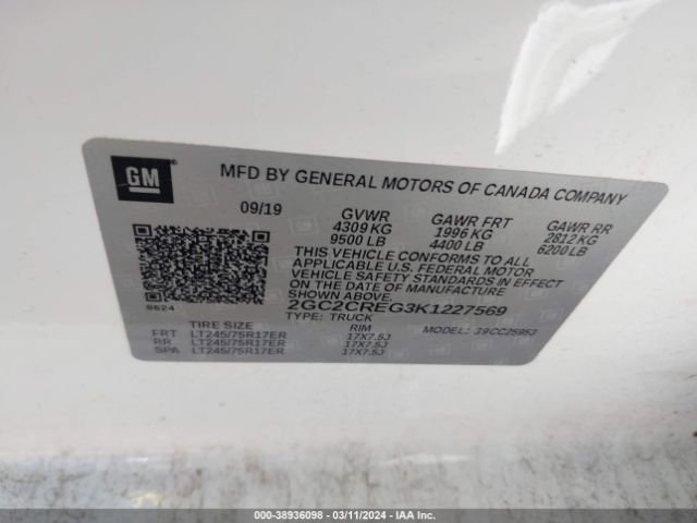 2GC2CREG3K1227569 Chevrolet Silverado 2500hd Wt