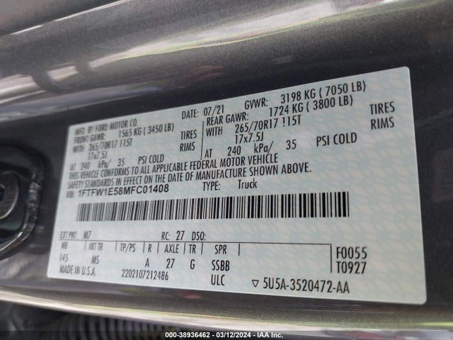 Ford F-150 Xlt 2021 1FTFW1E58MFC01408 Image 9