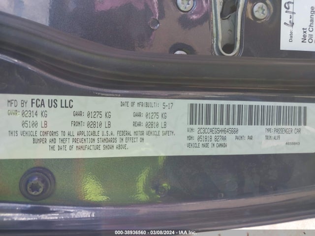 Chrysler 300C 2017 2C3CCAEG5HH645660 Image 9