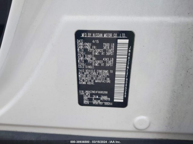 JN8AZ2NEXF9085268 Infiniti QX80