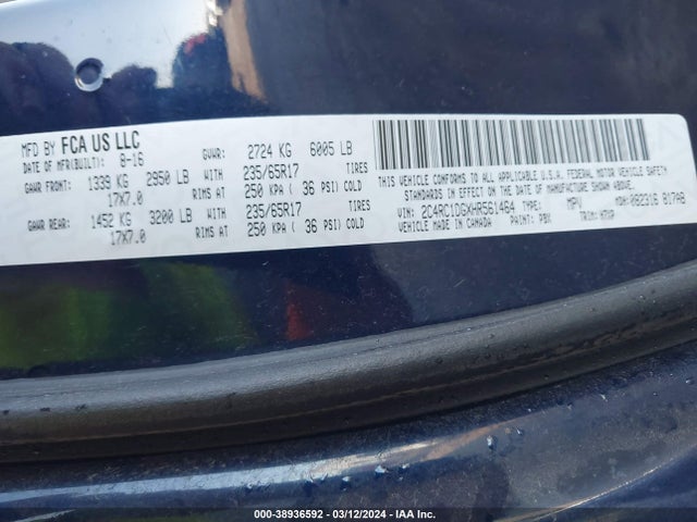 2C4RC1DGXHR561464 Chrysler Pacifica Touring