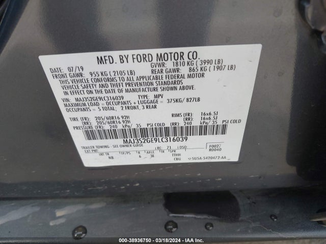 Ford Ecosport Se 2020 MAJ3S2GE9LC316039 Image 9