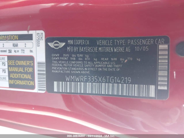 2006 MINI COOPER WMWRF335X6TG14219 Photo 8