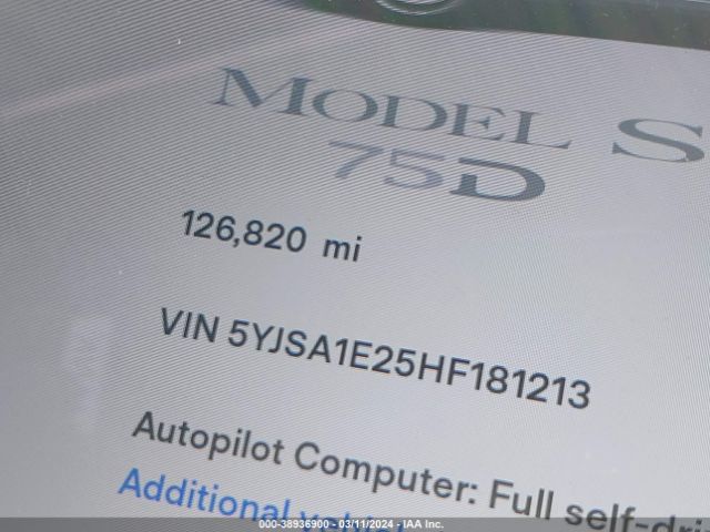 5YJSA1E25HF181213 Tesla Model S 100d/60d/75d/90d/p100d
