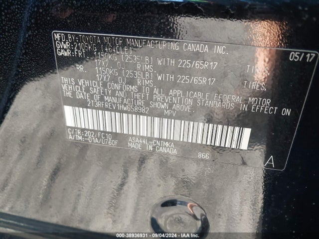 Toyota Rav4 Xle 2017 2T3RFREV1HW658982 Image 9