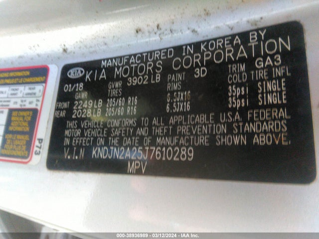 KIA Soul 2018 KNDJN2A25J7610289 Image 9