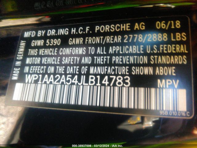 WP1AA2A54JLB14783 Porsche Macan Sport Edition