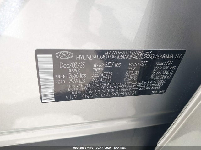 Hyundai Santa Fe Calligraphy 2023 5NMS5DAL9PH651261 Image 9