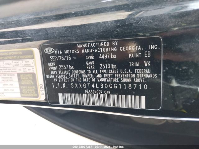 5XXGT4L30GG118710 KIA Optima Lx