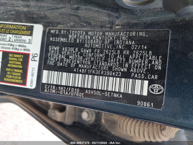 Toyota CAMRY LE 2014 4T4BF1FK3ER390423 Image 9