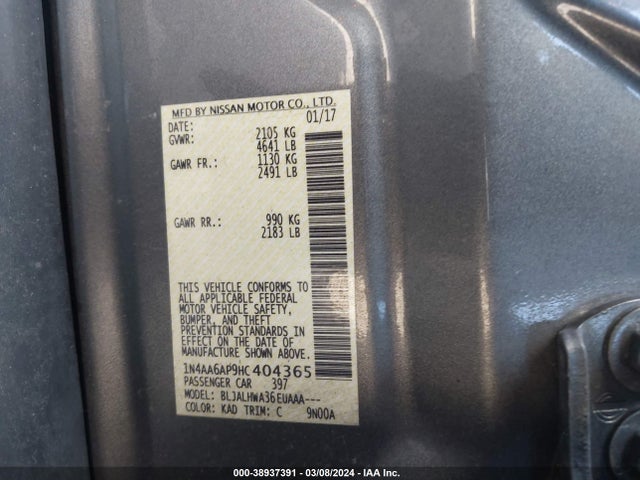 Nissan Maxima 3.5 Platinum 2017 1N4AA6AP9HC404365 Image 9