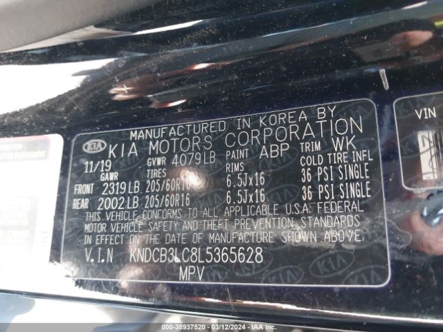 KNDCB3LC8L5365628 KIA NIRO LX