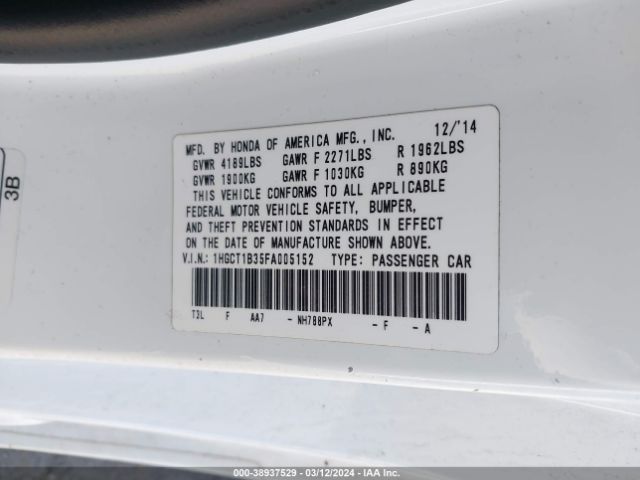 1HGCT1B35FA005152 Honda Accord Lx-s