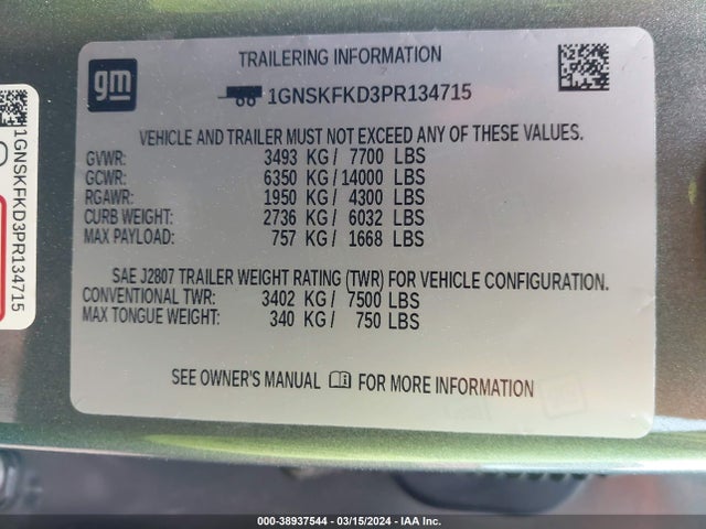 Chevrolet Suburban 4wd Premier 2023 1GNSKFKD3PR134715 Image 9