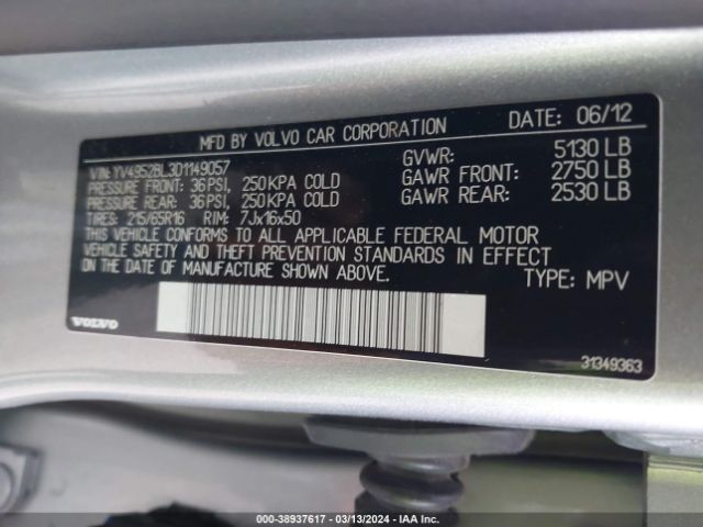 2013 VOLVO XC70 YV4952BL3D1149057 Photo 8