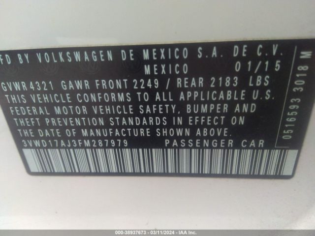 3VWD17AJ3FM287979 Volkswagen Jetta 1.8t Se