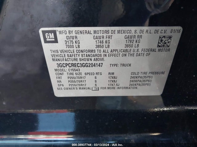 Chevrolet Silverado 1500 1lt 2016 3GCPCREC3GG204147 Image 9
