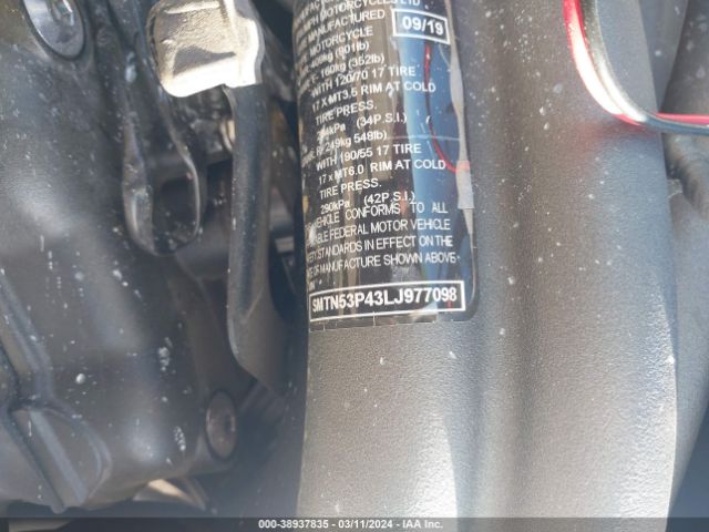 2020 TRIUMPH MOTORCYCLE SPEED TRIPLE SMTN53P43LJ977098 Photo 9