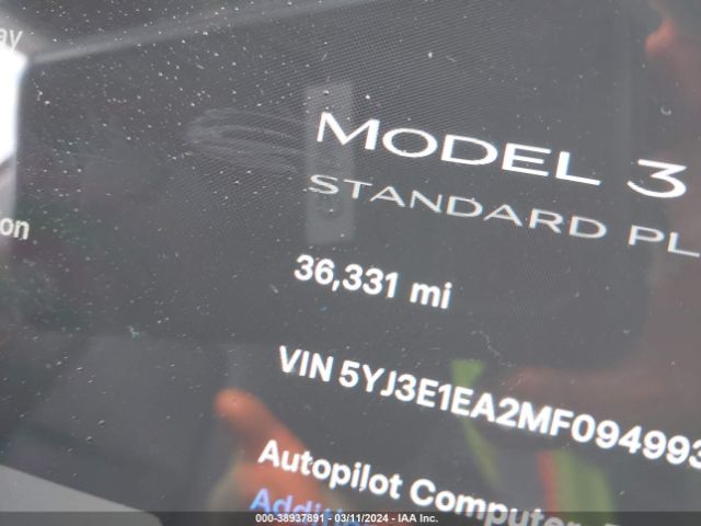 5YJ3E1EA2MF094993 Tesla Model 3 Standard Range Plus Rear-wheel Drive
