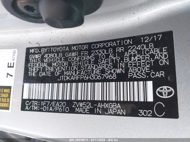 Toyota Prius Prime Premium 2017 JTDKARFP6H3067968 Image 9
