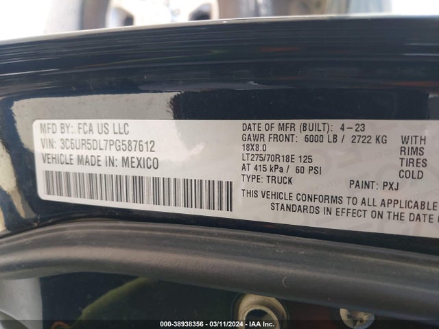 RAM 2500 Big Horn  4x4 6'4 Box 2023 3C6UR5DL7PG587612 Image 9