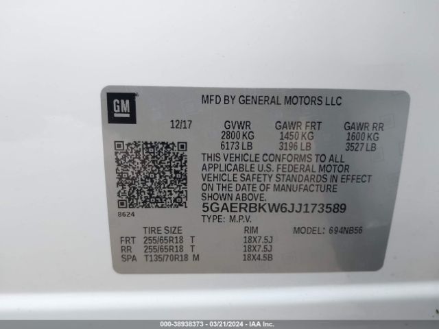 5GAERBKW6JJ173589 Buick Enclave Essence