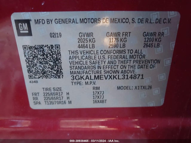 GMC Terrain Sle 2019 3GKALMEVXKL314871 Image 9