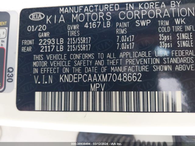 KNDEPCAAXM7048662 KIA Seltos Lx