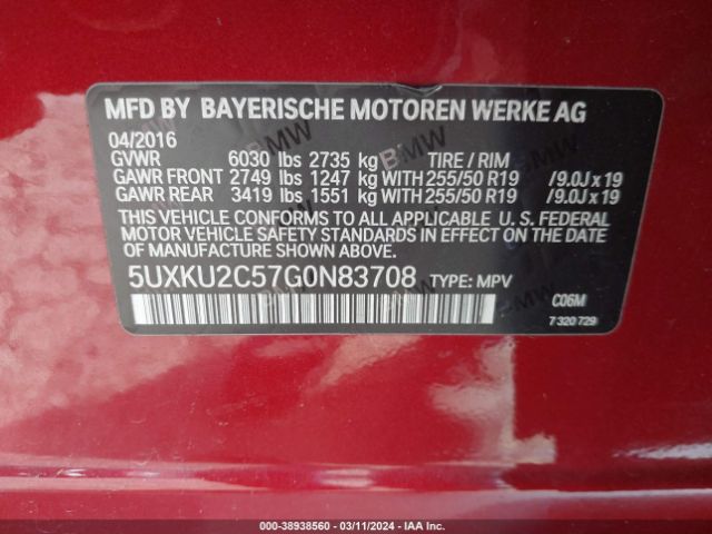 5UXKU2C57G0N83708 BMW X6 Xdrive35i