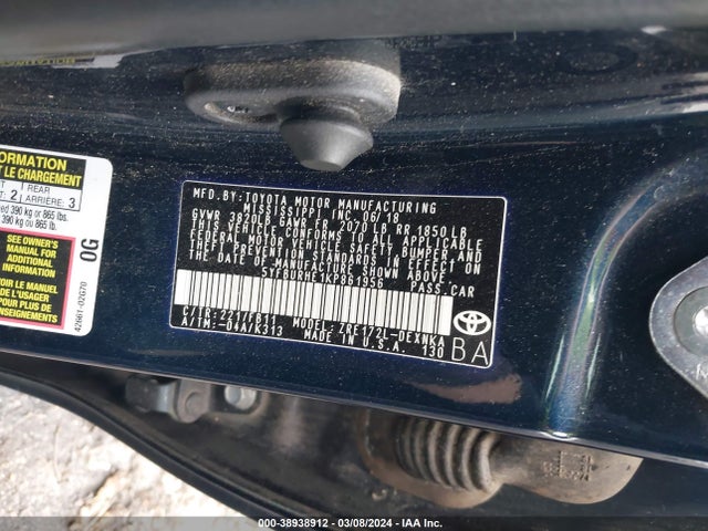 Toyota COROLLA LE 2019 5YFBURHE1KP861956 Image 9