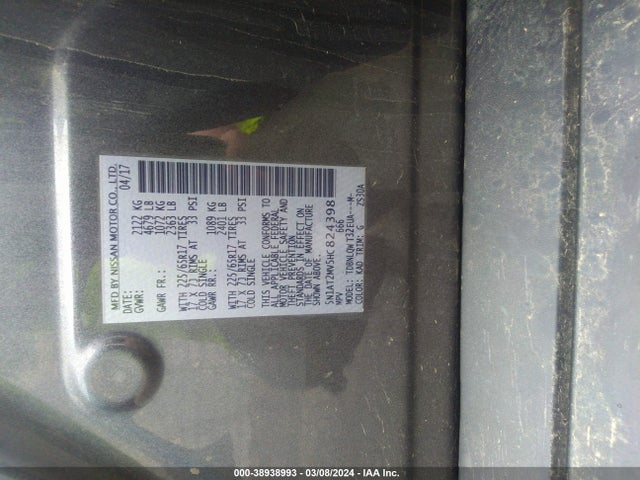 Nissan ROGUE SV 2017 5N1AT2MV5HC824398 Image 9