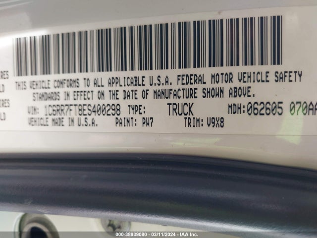 RAM 1500 Tradesman 2014 1C6RR7FT8ES400298 Image 9