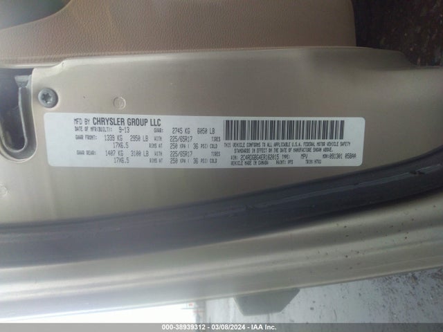 Dodge Grand Caravan Se 2014 2C4RDGBG4ER162015 Image 9
