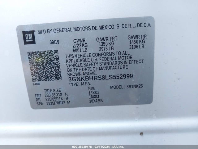 Chevrolet Blazer Awd 2lt 2020 3GNKBHRS8LS552999 Image 9