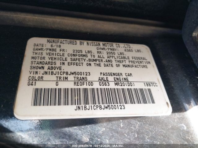JN1BJ1CP8JW500123 Nissan Rogue Sport S