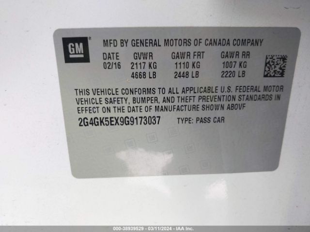 2G4GK5EX9G9173037 Buick Regal Turbo